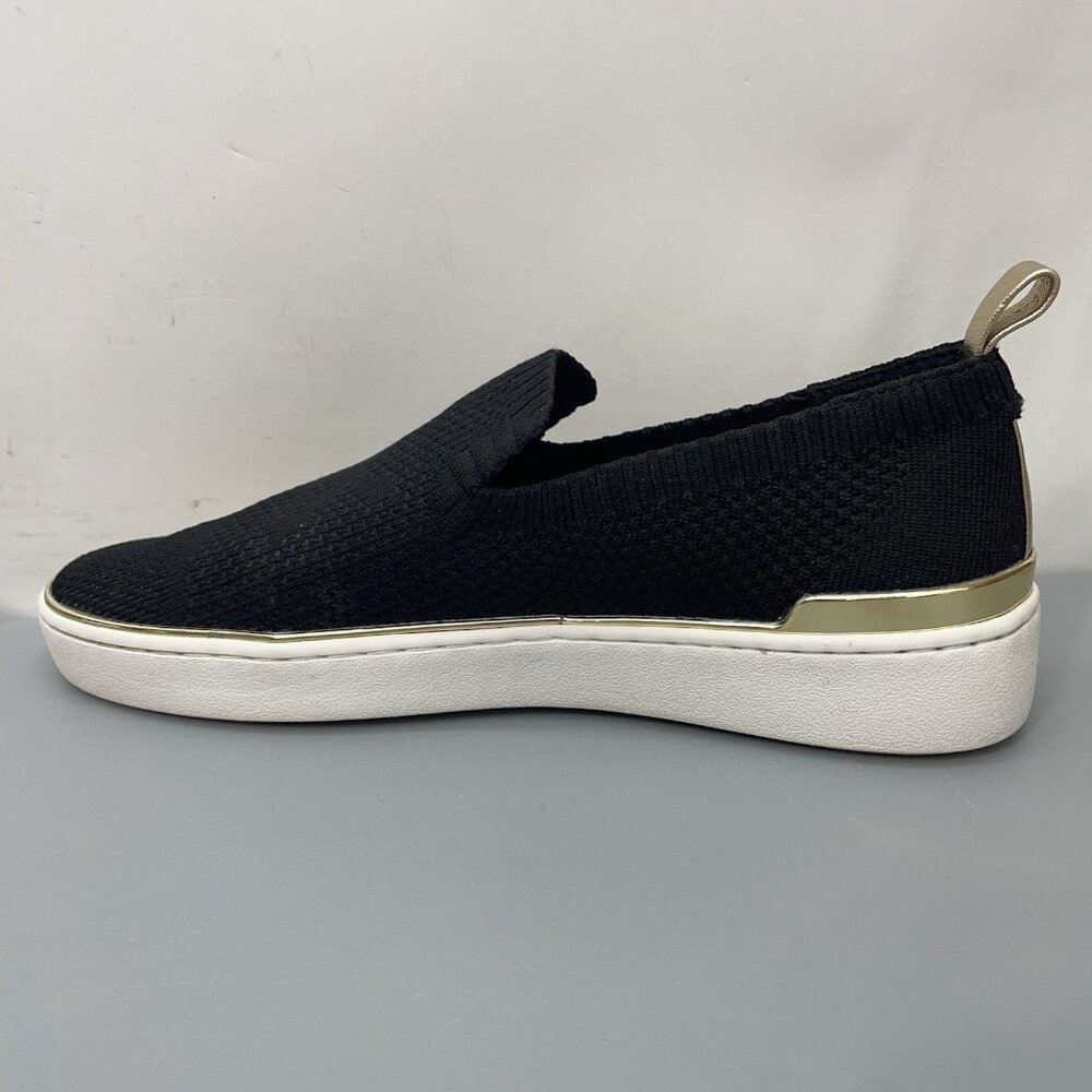Michael Kors Skyler Knit Sneakers Loafers Slip On Black Gold Womens 8.5 - Picture 12 of 14